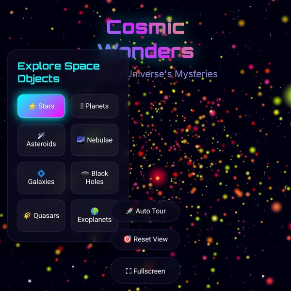 Cosmic Wonders - Interactive Space Explorer