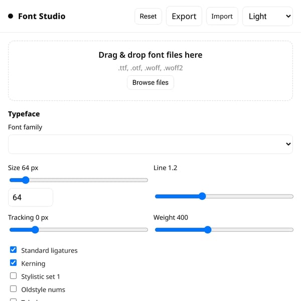 Font Studio — Preview and Upload Fonts