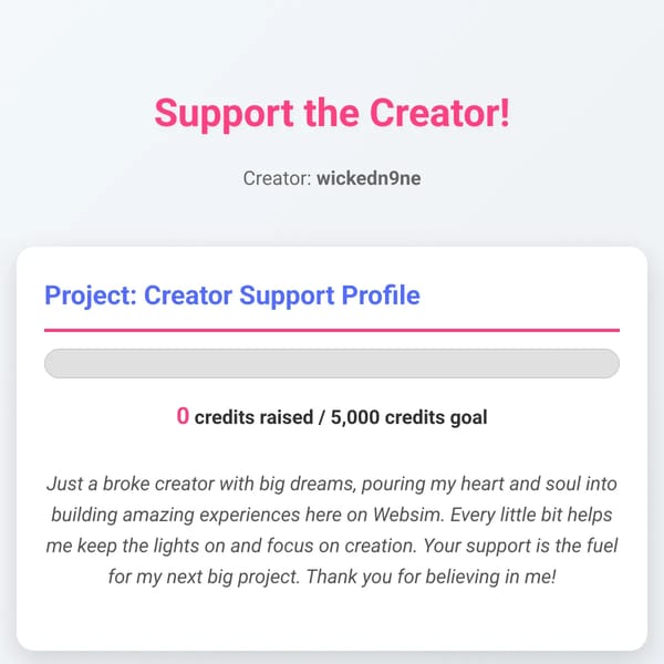 Creator Support Profile
