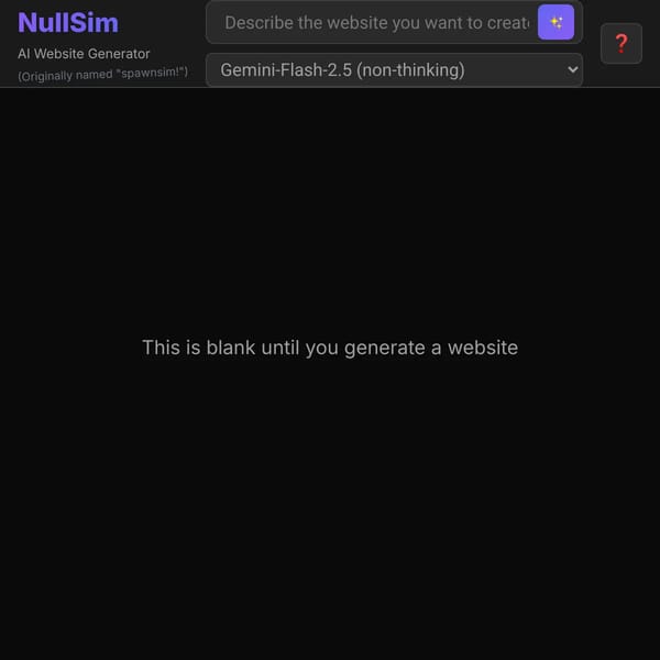 NullSim - AI Website Generator