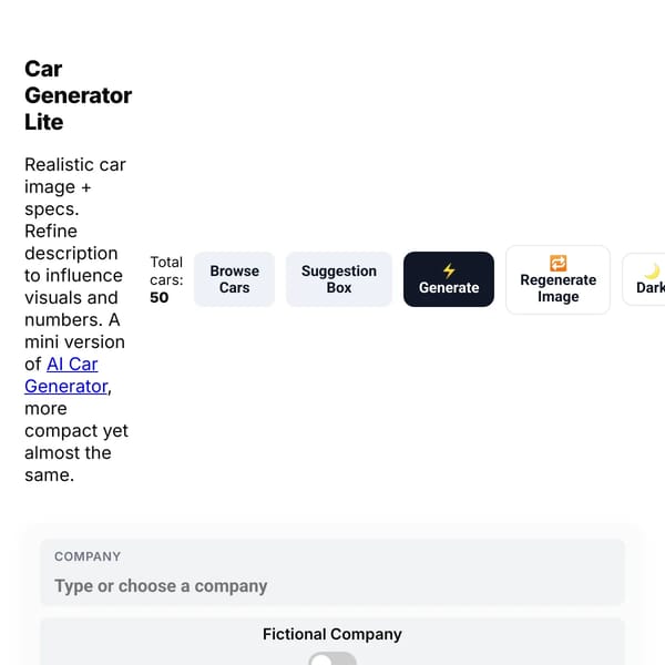 Car Generator Lite