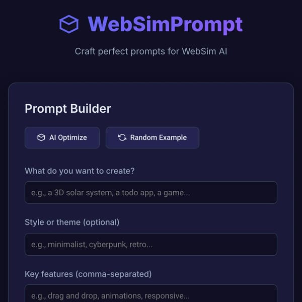 WebSim Prompt Generator - Create Perfect Prompts