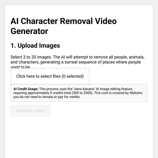 AI Character Remover Video Creator