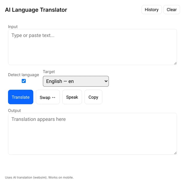 AI Language Translator (Remix Party) (Joinable)