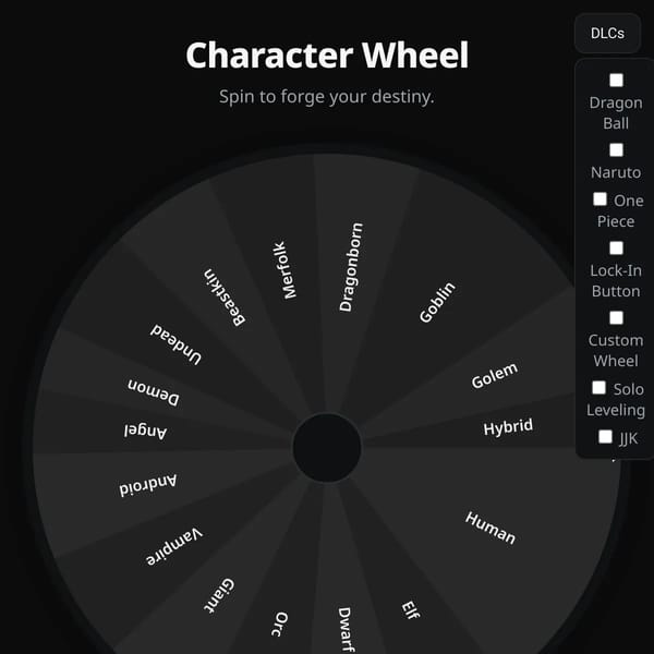 Character Wheel Spinner