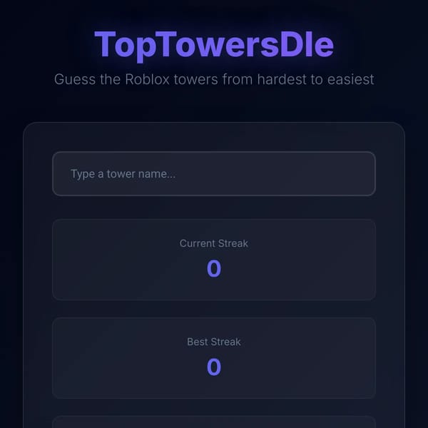TopTowersDle - Guess the Roblox Towers