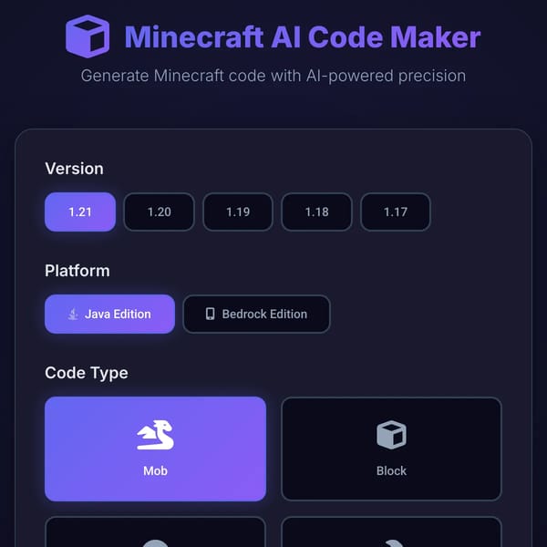 Minecraft AI Code Maker