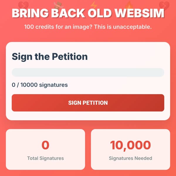#GreedSim Protest - Sign the Petition