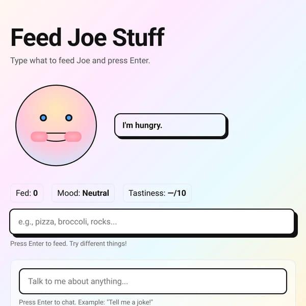 Feed Joe Stuff but SODAAAAAAAAAA