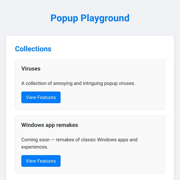 Popup Playground (Viruses)