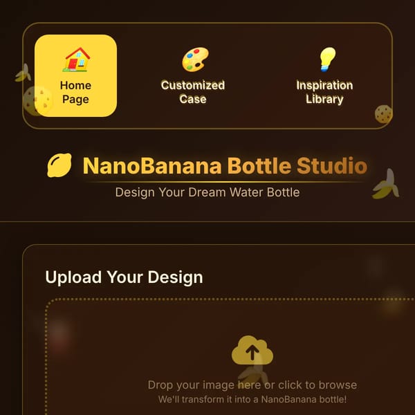 NanoBanana Bottle Studio - Custom Water Bottle Designer
