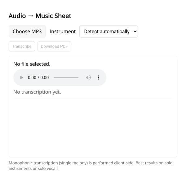 Audio → Music Sheet