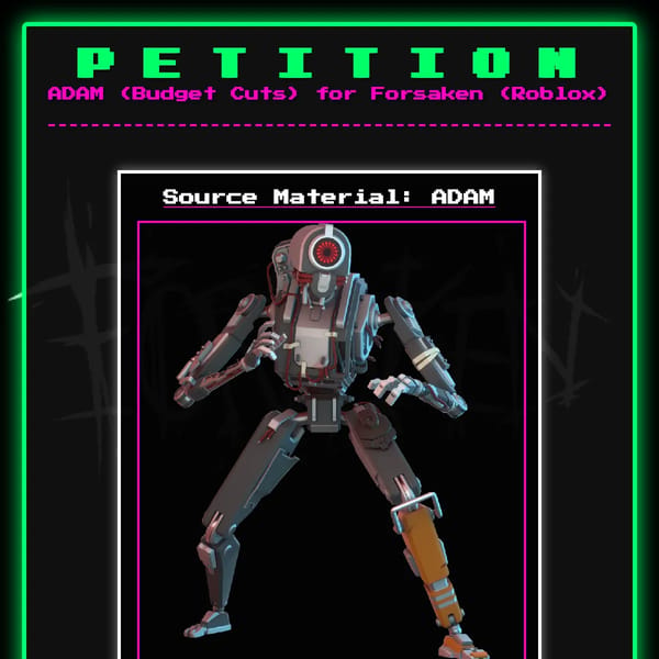 Petition to get ADAM (BUDGET CUTS) to be added as a c00lkidd skin (FORSAKEN)
