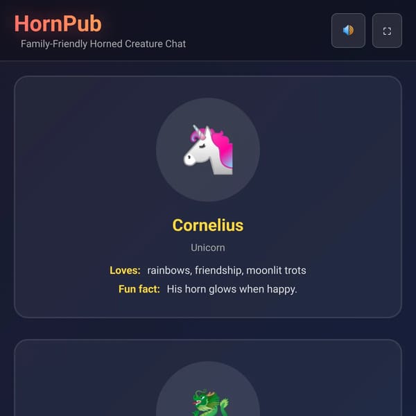 HornPub - Chat with Horned Creatures