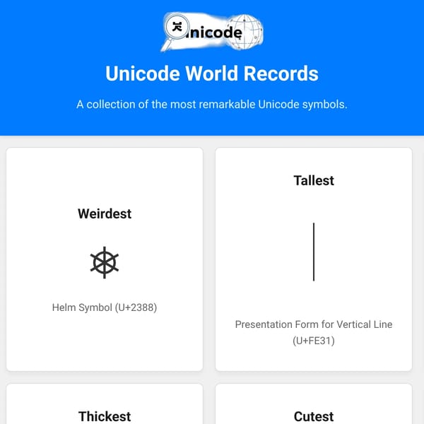 Unicode World Records