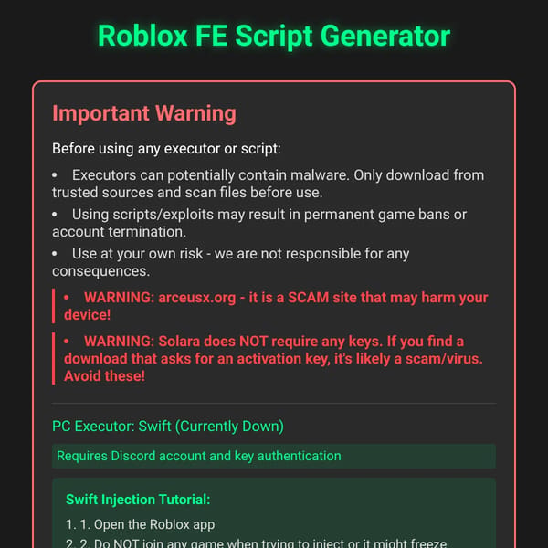 Roblox FE Script Generator