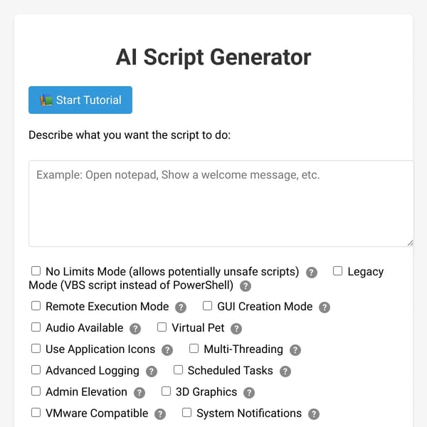 PowerShell Script Generator