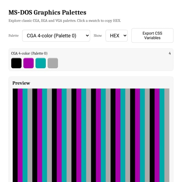 MS‑DOS Graphics Palettes