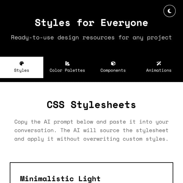 Styles for Everyone - CSS Stylesheet Library