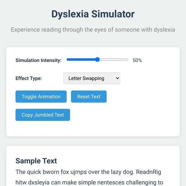Dyslexia Simulator