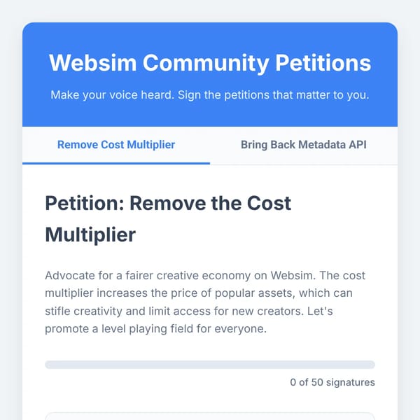 Remove the Cost Multiplier Petition
