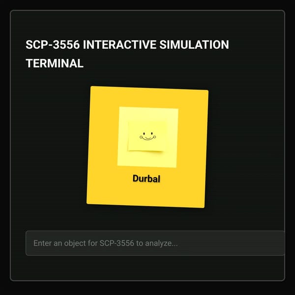 SCP-3556 INTERACTIVE SIMULATION TERMINAL