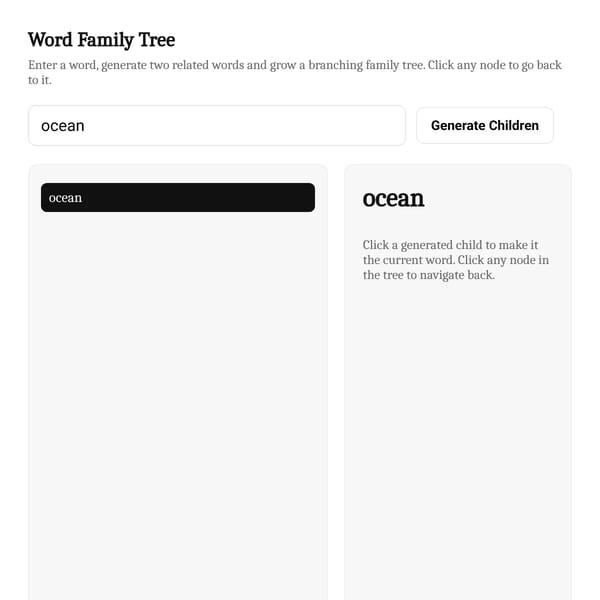 Word Family Tree — AI