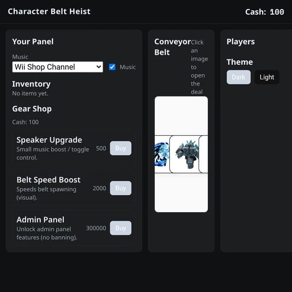 Character Belt Heist