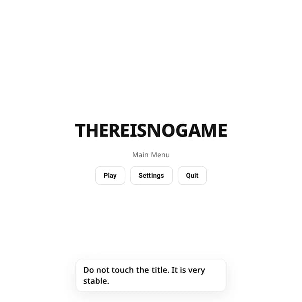 There Is No Game - Web