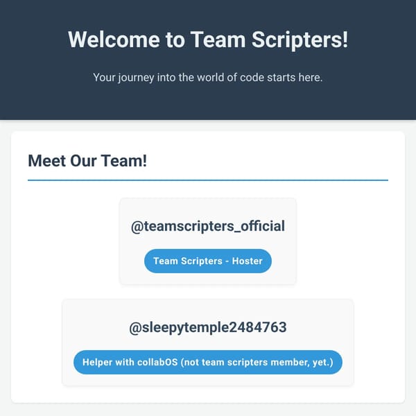 Join Team Scripters!