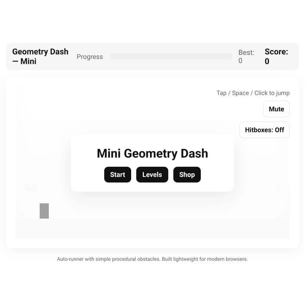 Mini Geometry Dash