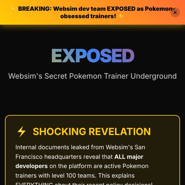 EXPOSED: Websim's Furry Developer Secret!