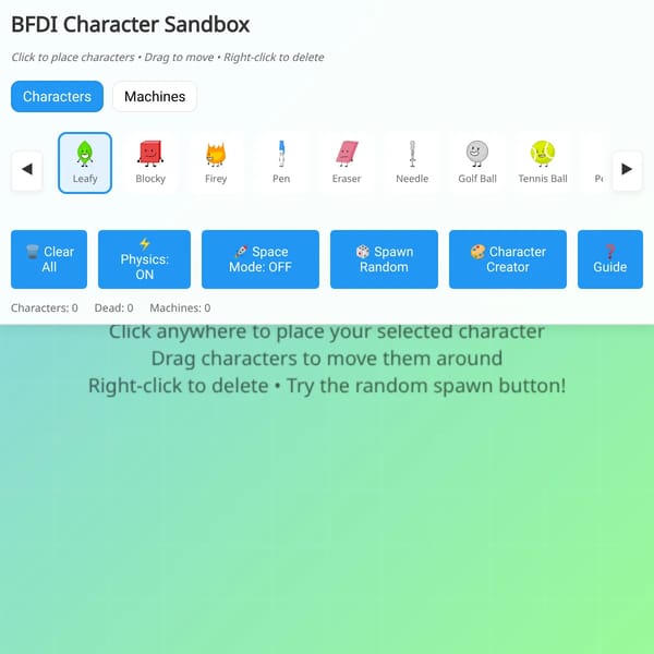 BFDI Character Sandbox