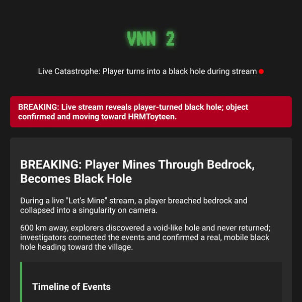 VNN 2: We're Back! | Villager News Network Reborn