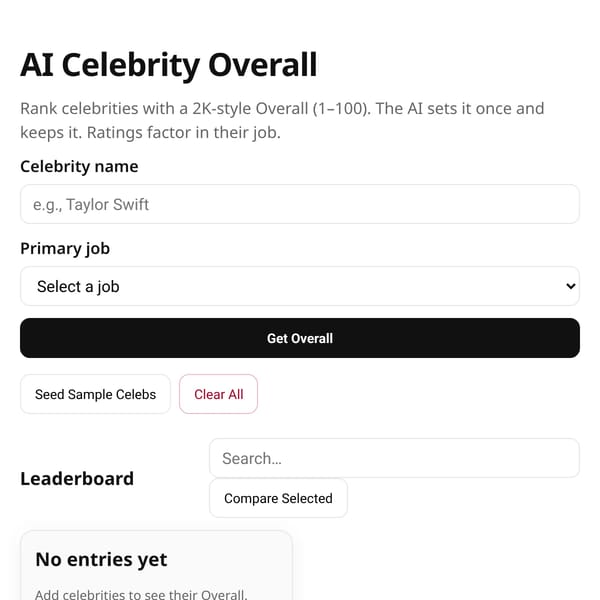 AI Celebrity Overall
