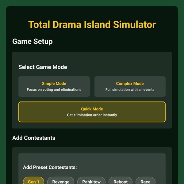Total Drama Island Simulator