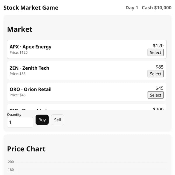 Stock Market Game