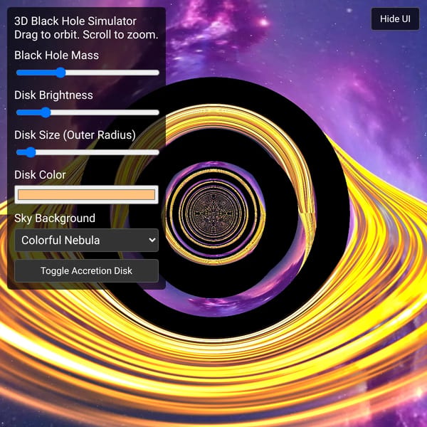 3D Black Hole Simulator