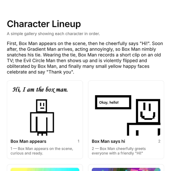 Picture Gallery — Character Lineup