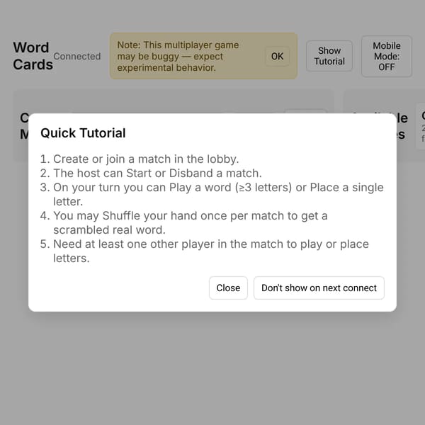 Word Cards — Multiplayer