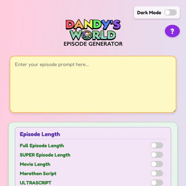 Dandys World Episode Generator