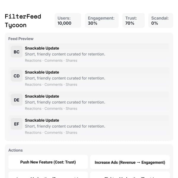 FilterFeed Tycoon