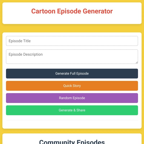 Cartoon Episode Generator