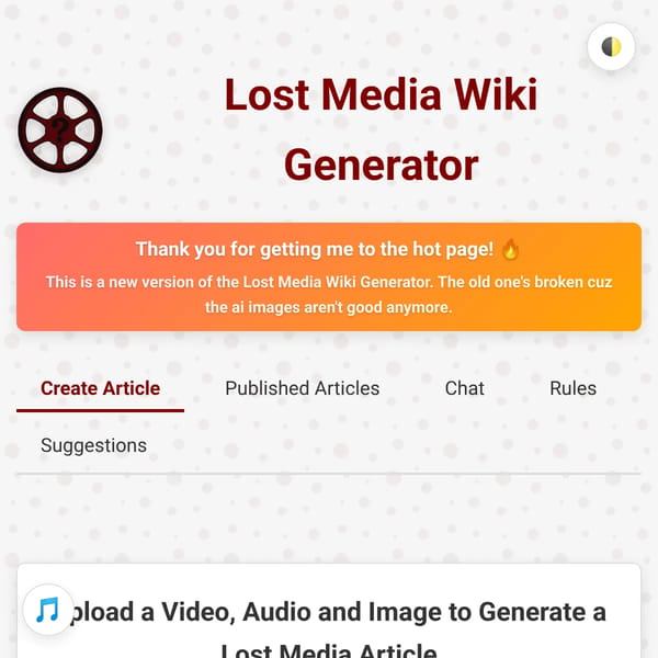 Lost Media Wiki Generator (NEW VERSION)