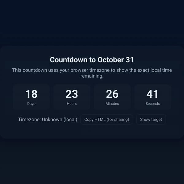 the countdown to the spooky day