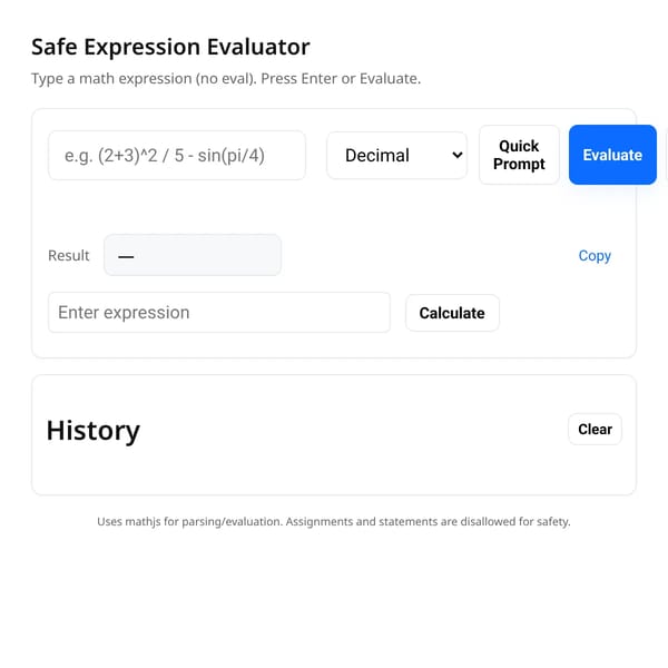 Safe Expression Evaluator