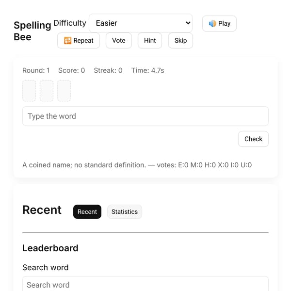 Fictional spelling bee