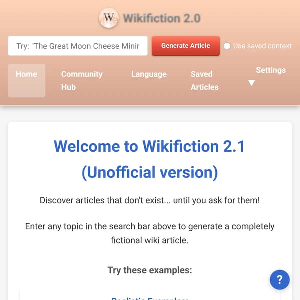 Wikifiction 2.0