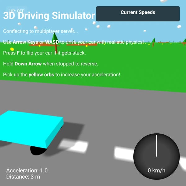 Multiplayer 3D Driving Simulator with Realistic Physics but...