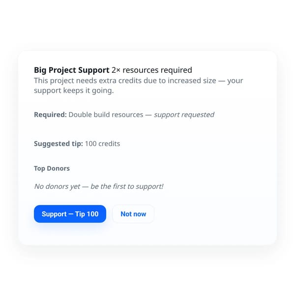 Support: Big Project Fee